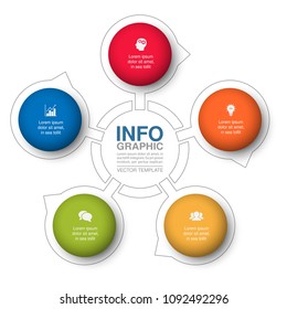 Vector infographic template for diagram, graph, presentation, chart, business concept with 5 options.