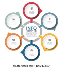 Vector infographic template for diagram, graph, presentation, chart, business concept with 6 options.