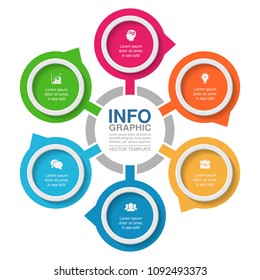 Vector infographic template for diagram, graph, presentation, chart, business concept with 6 options.