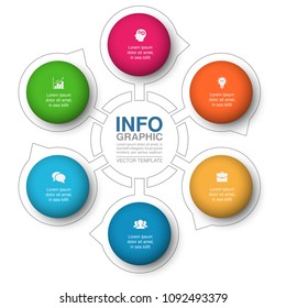 Vector infographic template for diagram, graph, presentation, chart, business concept with 6 options.