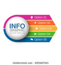 Vector infographic template for diagram, graph, presentation, chart, business concept with 5 options.