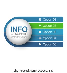 Vector infographic template for diagram, graph, presentation, chart, business concept with 5 options.