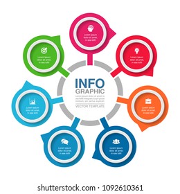 Vector infographic template for diagram, graph, presentation, chart, business concept with 7 options.