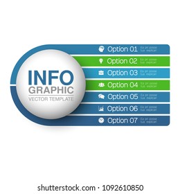 Vector infographic template for diagram, graph, presentation, chart, business concept with 7 options.