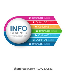 Vector infographic template for diagram, graph, presentation, chart, business concept with 7 options.