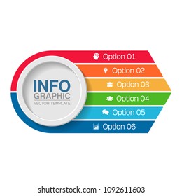 Vector infographic template for diagram, graph, presentation, chart, business concept with 6 options.