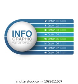 Vector infographic template for diagram, graph, presentation, chart, business concept with 8 options.