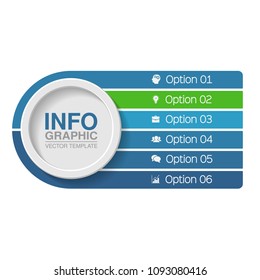 Vector infographic template for diagram, graph, presentation, chart, business concept with 6 options.