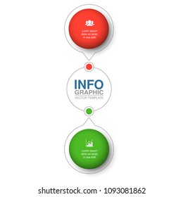Vector infographic template for diagram, graph, presentation, chart, business concept with 2 options.