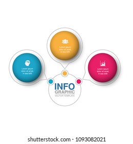 Vector infographic template for diagram, graph, presentation, chart, business concept with 3 options.