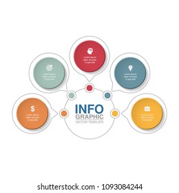 Vector infographic template for diagram, graph, presentation, chart, business concept with 5 options.