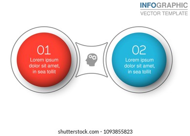 Vector infographic template for diagram, graph, presentation, chart, business concept with 2 options.