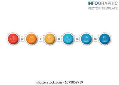 Vector infographic template for diagram, graph, presentation, chart, business concept with 6 options.