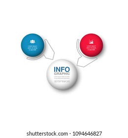 Vector infographic template for diagram, graph, presentation, chart, business concept with 2 options.