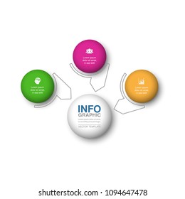 Vector infographic template for diagram, graph, presentation, chart, business concept with 3 options.
