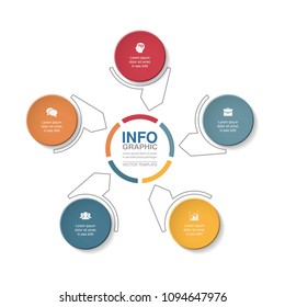 Vector infographic template for diagram, graph, presentation, chart, business concept with 5 options.