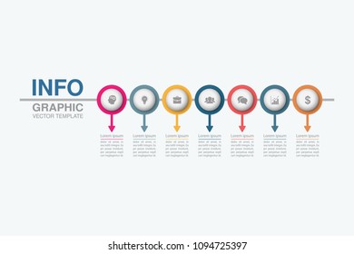 Vector infographic template for diagram, graph, presentation, chart, business concept with 7 options.