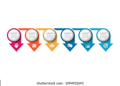 Vector infographic template for diagram, graph, presentation, chart, business concept with 6 options.