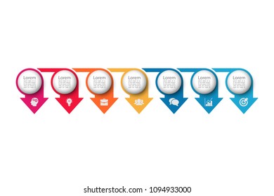 Vector infographic template for diagram, graph, presentation, chart, business concept with 7 options.