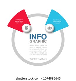 Vector infographic template for diagram, graph, presentation, chart, business concept with 2 options.