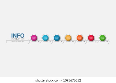 Vector infographic template for diagram, graph, presentation, chart, business concept with 7 options.