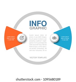 Vector infographic template for diagram, graph, presentation, chart, business concept with 2 options.