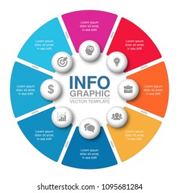 Vector infographic template for diagram, graph, presentation, chart, business concept with 8 options.