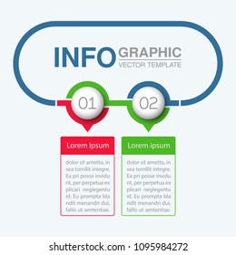 Vector infographic template for diagram, graph, presentation, chart, business concept with 2 options.