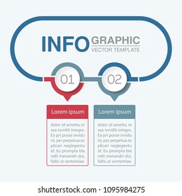 Vector infographic template for diagram, graph, presentation, chart, business concept with 2 options.