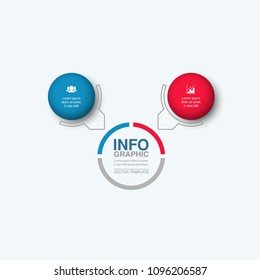 Vector infographic template for diagram, graph, presentation, chart, business concept with 2 options.