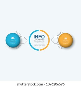 Vector infographic template for diagram, graph, presentation, chart, business concept with 2 options.