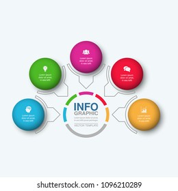 Vector infographic template for diagram, graph, presentation, chart, business concept with 5 options.