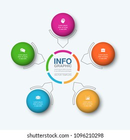 Vector infographic template for diagram, graph, presentation, chart, business concept with 5 options.