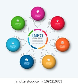 Vector infographic template for diagram, graph, presentation, chart, business concept with 7 options.