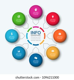 Vector infographic template for diagram, graph, presentation, chart, business concept with 8 options.