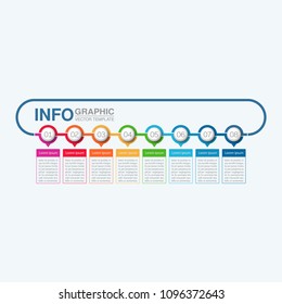 Vector infographic template for diagram, graph, presentation, chart, business concept with 8 options.
