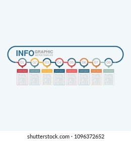 Vector infographic template for diagram, graph, presentation, chart, business concept with 8 options.