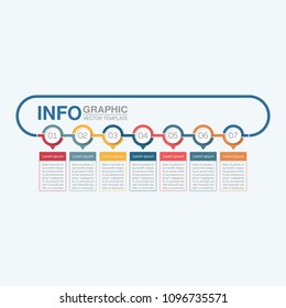 Vector infographic template for diagram, graph, presentation, chart, business concept with 7 options.