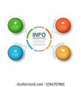 Vector infographic template for diagram, graph, presentation, chart, business concept with 4 options.