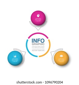 Vector infographic template for diagram, graph, presentation, chart, business concept with 3 options.