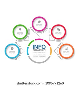 Plantilla de infografía de Vector para diagrama, gráfico, presentación, gráfico, concepto de negocio con 5 opciones.