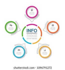 Vector infographic template for diagram, graph, presentation, chart, business concept with 5 options.