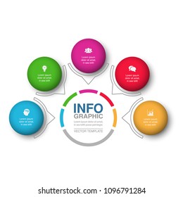 Vector infographic template for diagram, graph, presentation, chart, business concept with 5 options.