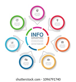 Vector infographic template for diagram, graph, presentation, chart, business concept with 7 options.