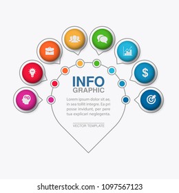 Vector infographic template for diagram, graph, presentation, chart, business concept with 8 options.