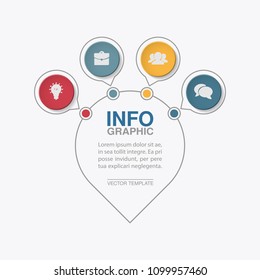 Vector infographic template for diagram, graph, presentation, chart, business concept with 4 options.