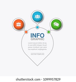 Vector infographic template for diagram, graph, presentation, chart, business concept with 3 options.