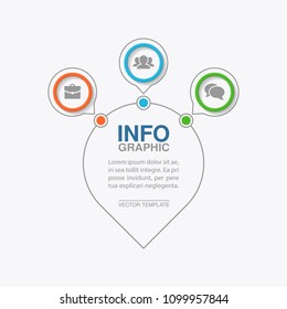 Vector infographic template for diagram, graph, presentation, chart, business concept with 3 options.