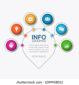 Vector infographic template for diagram, graph, presentation, chart, business concept with 6 options.