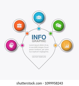 Vector infographic template for diagram, graph, presentation, chart, business concept with 5 options.